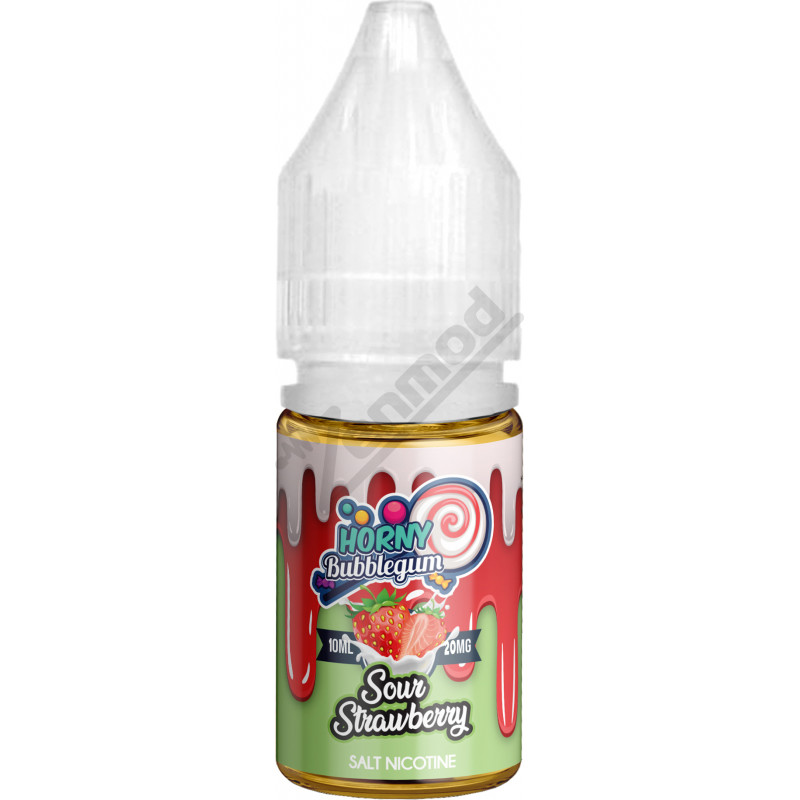Фото и внешний вид — HORNY Bubblegum SALT - Sour Strawberry 10мл